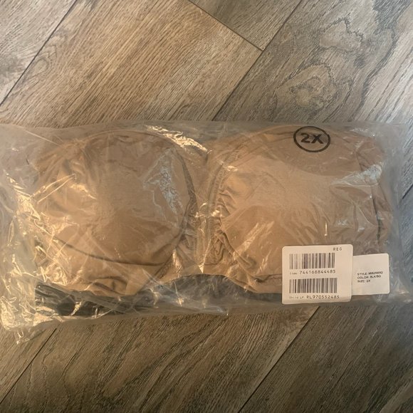 NWT RHONDA SHEAR 2 PIECE ANTIMICROBIAL UNDERWIRE BANDEAU BRA'S BLACK & BEIGE - Picture 5 of 12